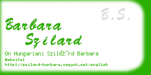 barbara szilard business card